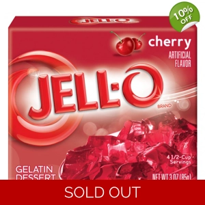 Jell-O - Cherry Gelatin Dessert Jelly - 85g Box